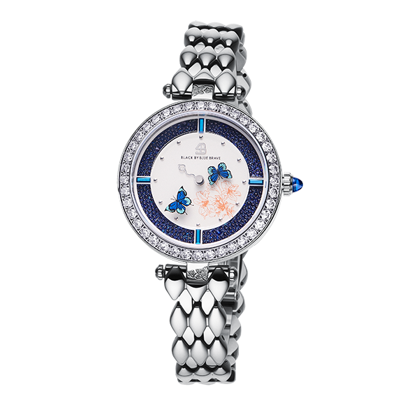 Butterfly Lovers Classic Silver Blue Dial Bracelet Watch
