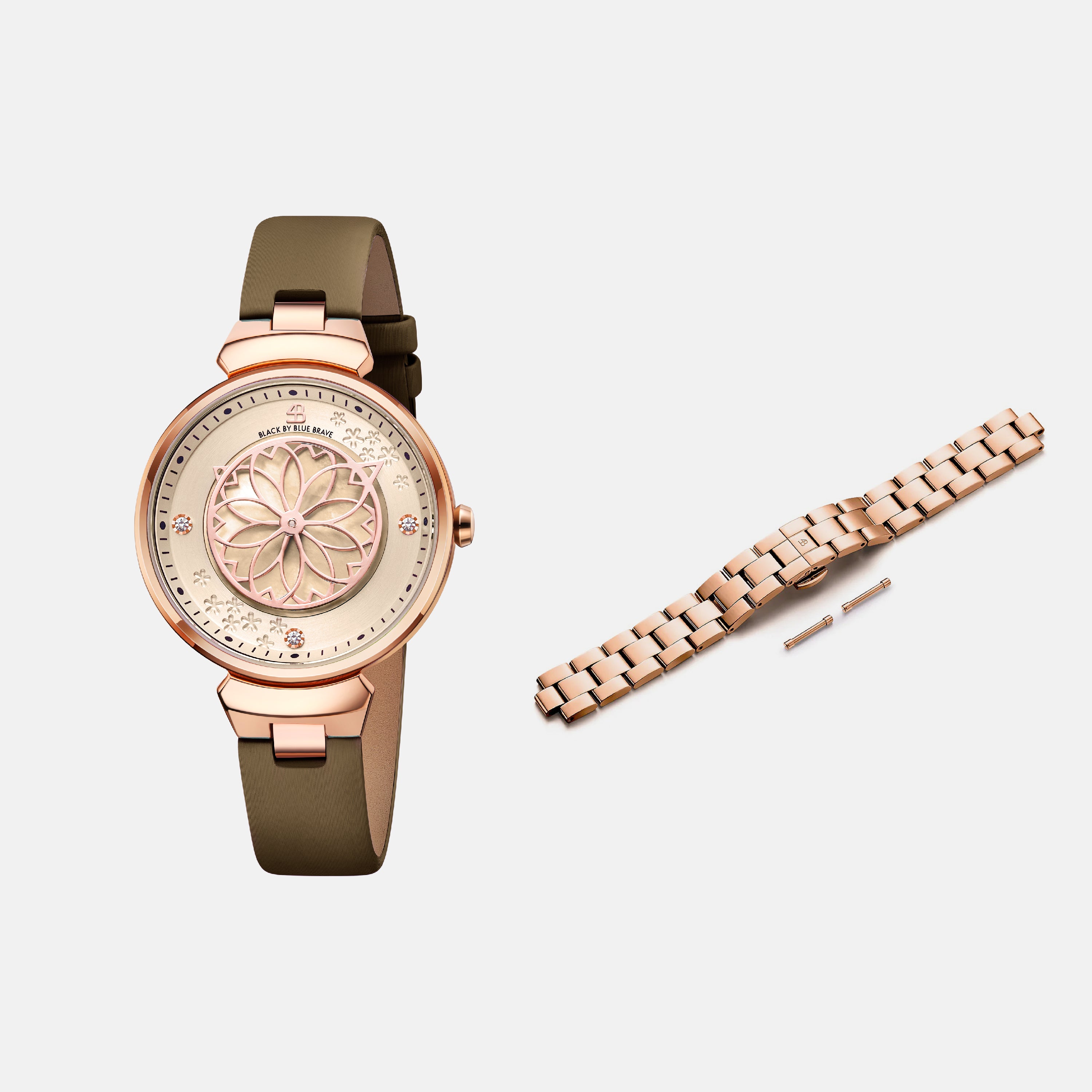 CHAMPAGNE CHERRY BLOSSOM WATCH & CHERRY BLOSSOM BRACELET