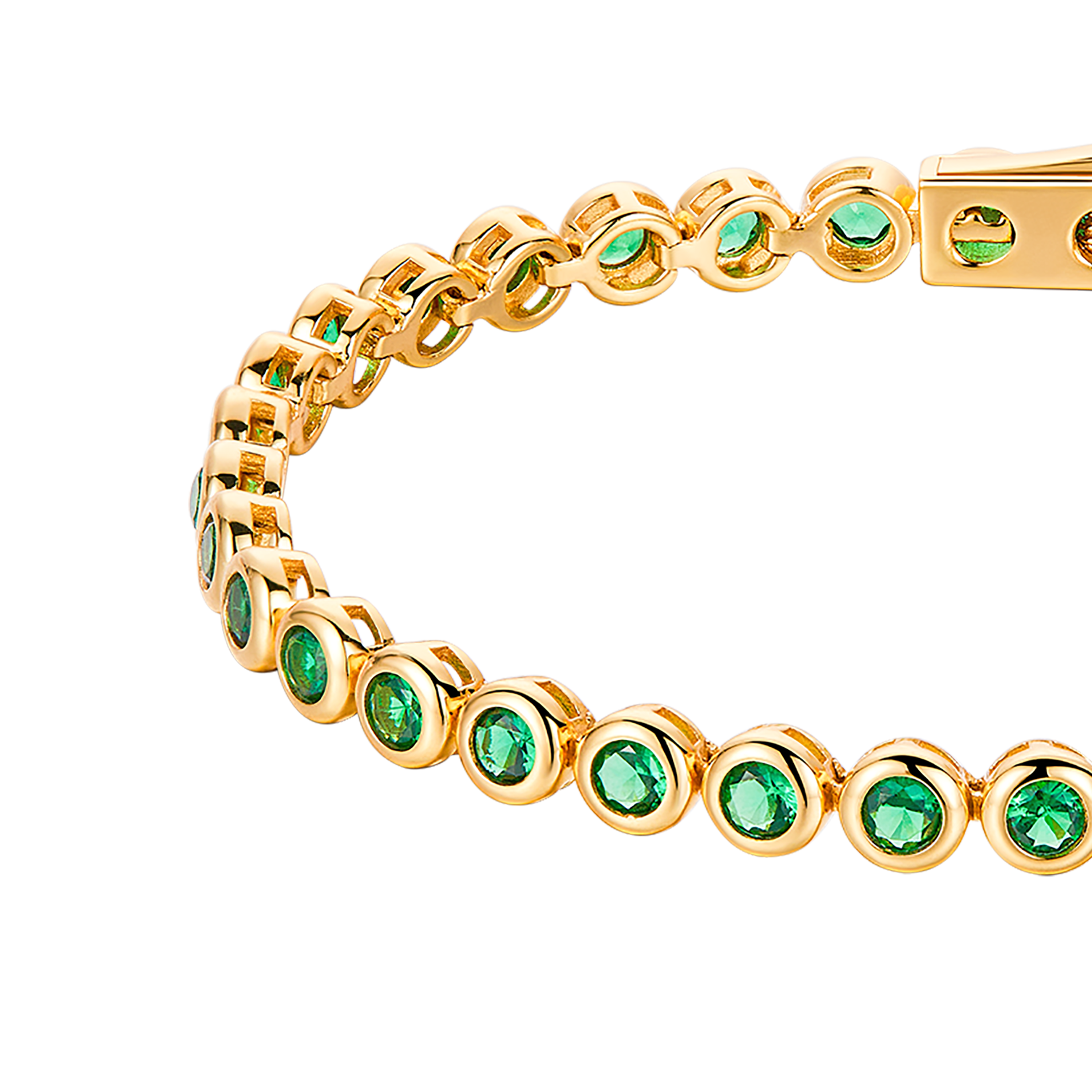 Love Wins Green Cubic Zirconia Tennis Bracelet (Sterling Sliver, Gold Plated)
