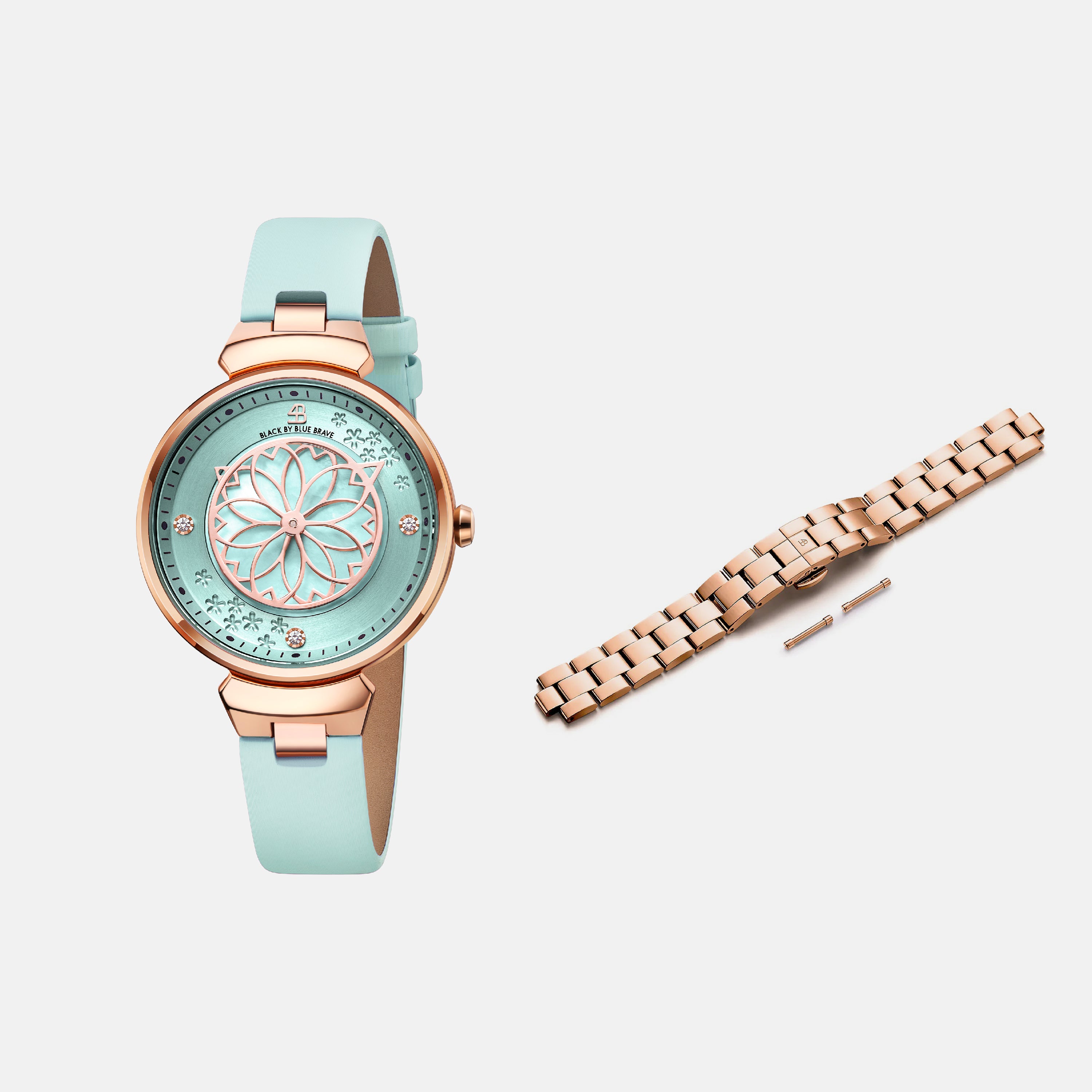 BLUE CHERRY BLOSSOM WATCH & CHERRY BLOSSOM BRACELET