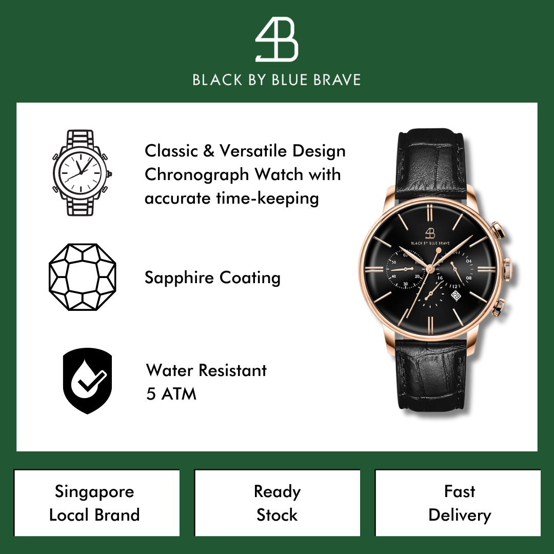 CLASSIC 1986 CHRONOGRAPH BLACK - BLACK BY BLUE BRAVE