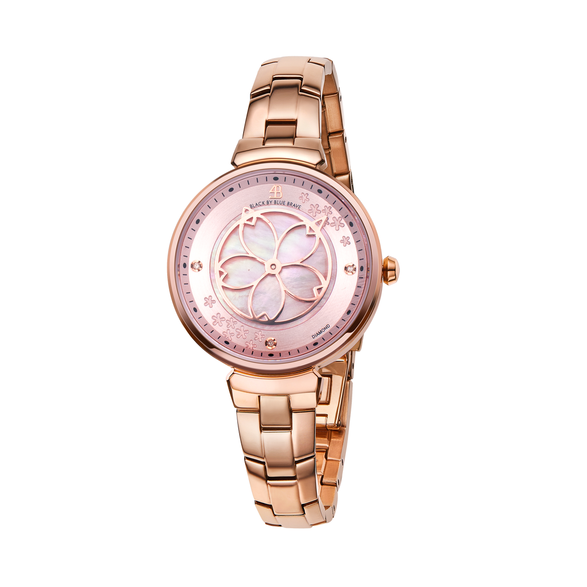 Cherry Blossom Watch | Sakura Petal Hand Rose Gold Bracelet Watch | 4B
