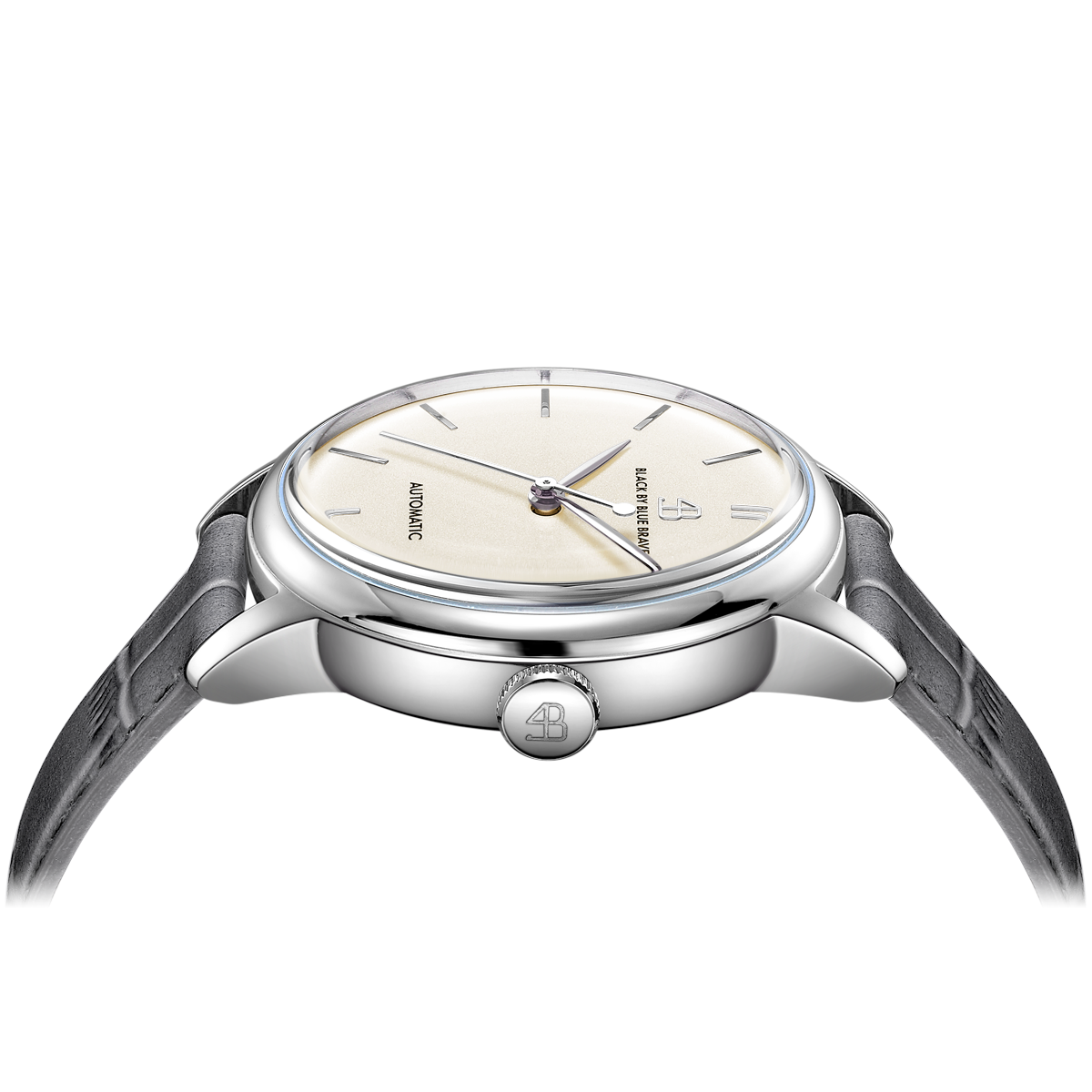 Classic 1986 42mm White Dial Grey Leather Strap Automatic Watch