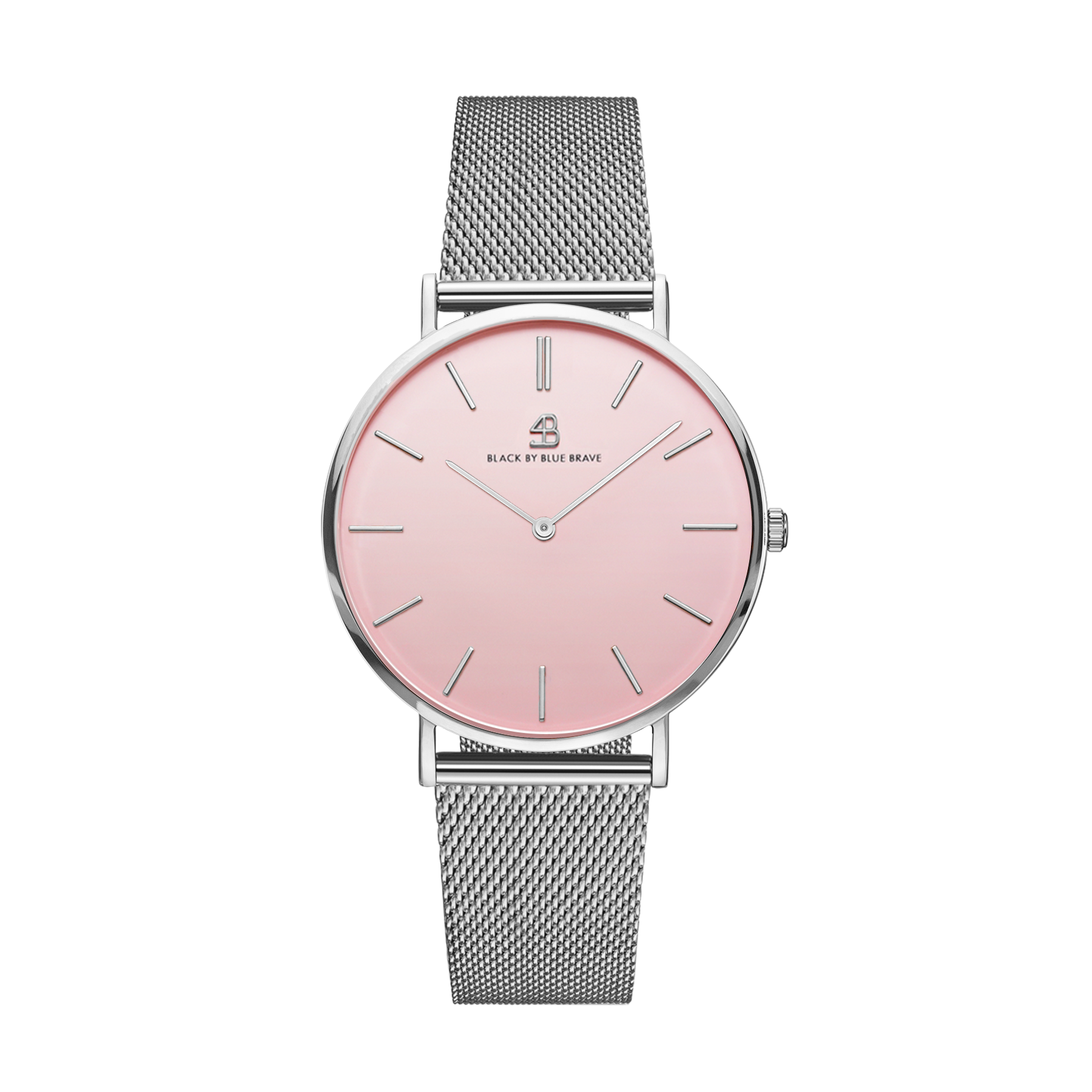 Classic 36mm Pink Dial Silver Case Meshband Watch