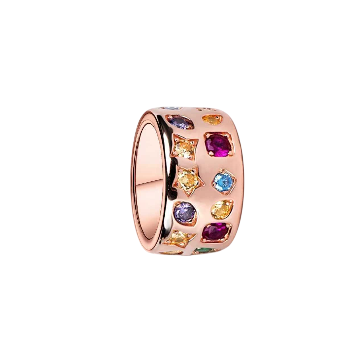Love Wins Rainbow Zirconia Galaxy Ring (Sterling Sliver, Rosegold Plated)