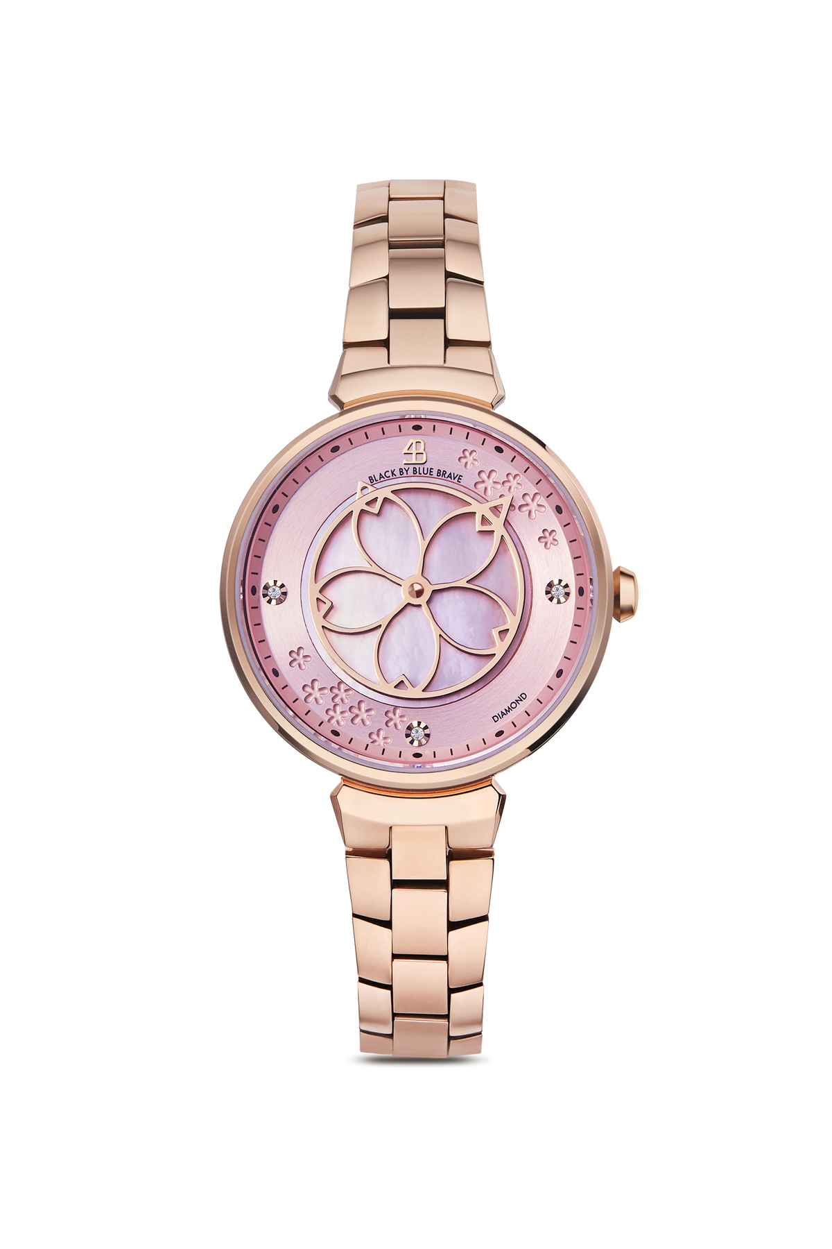 Cherry Blossom Classic Rose Gold Blue Dial Leather Watch