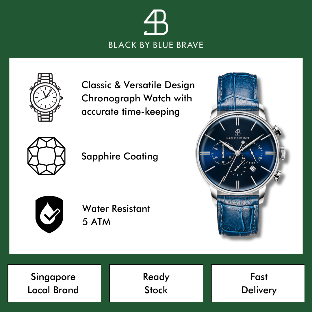 CLASSIC 1986 CHRONOGRAPH BLUE - BLACK BY BLUE BRAVE