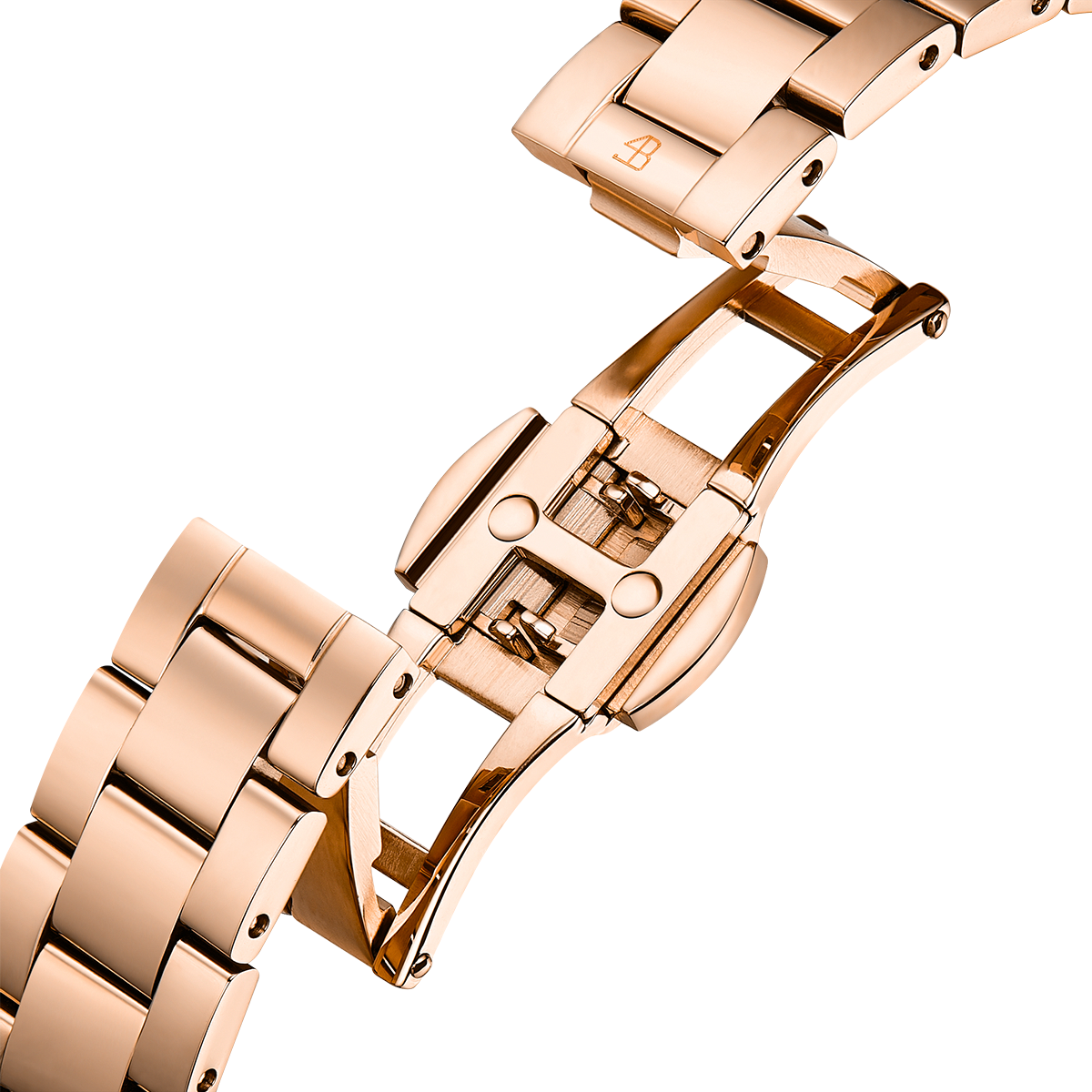 Lucky Star 28mm White Crystal Dial Rosegold Bracelet Watch