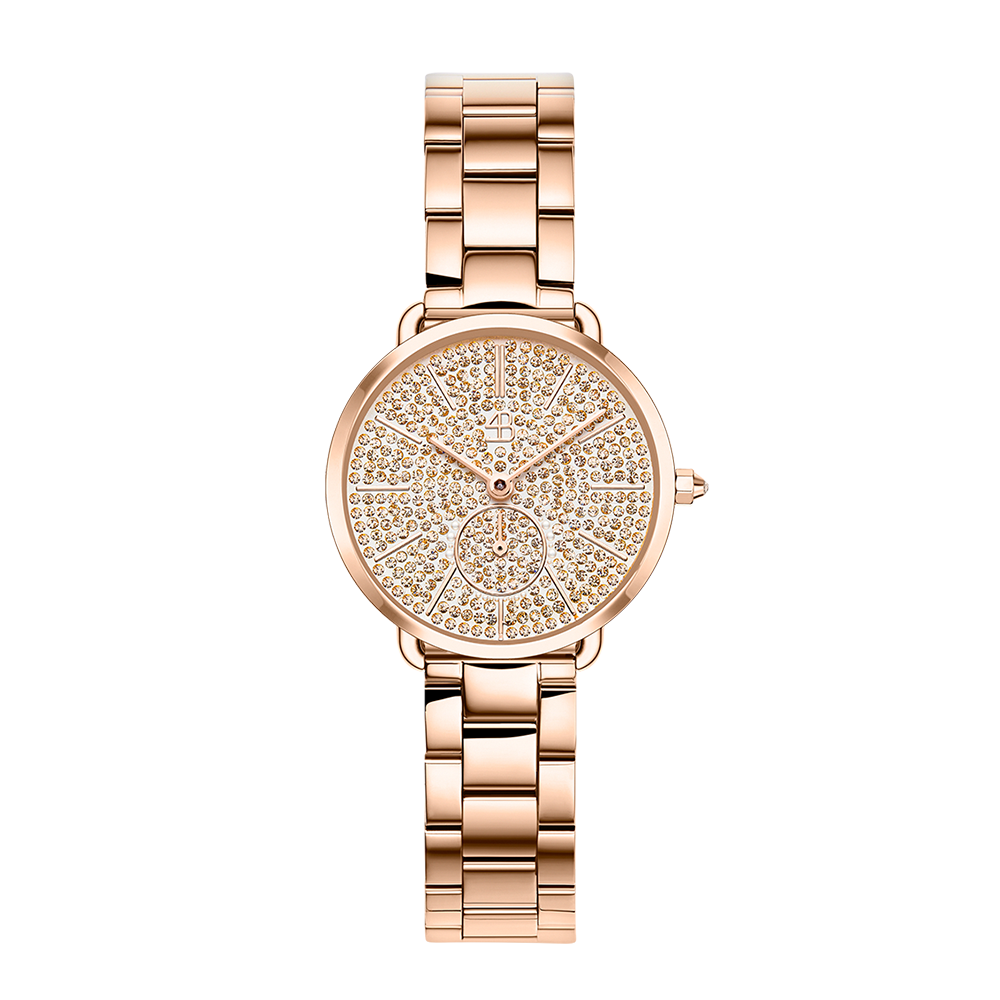 Lucky Star 28mm Champagne Crystal Dial Rosegold Bracelet Watch