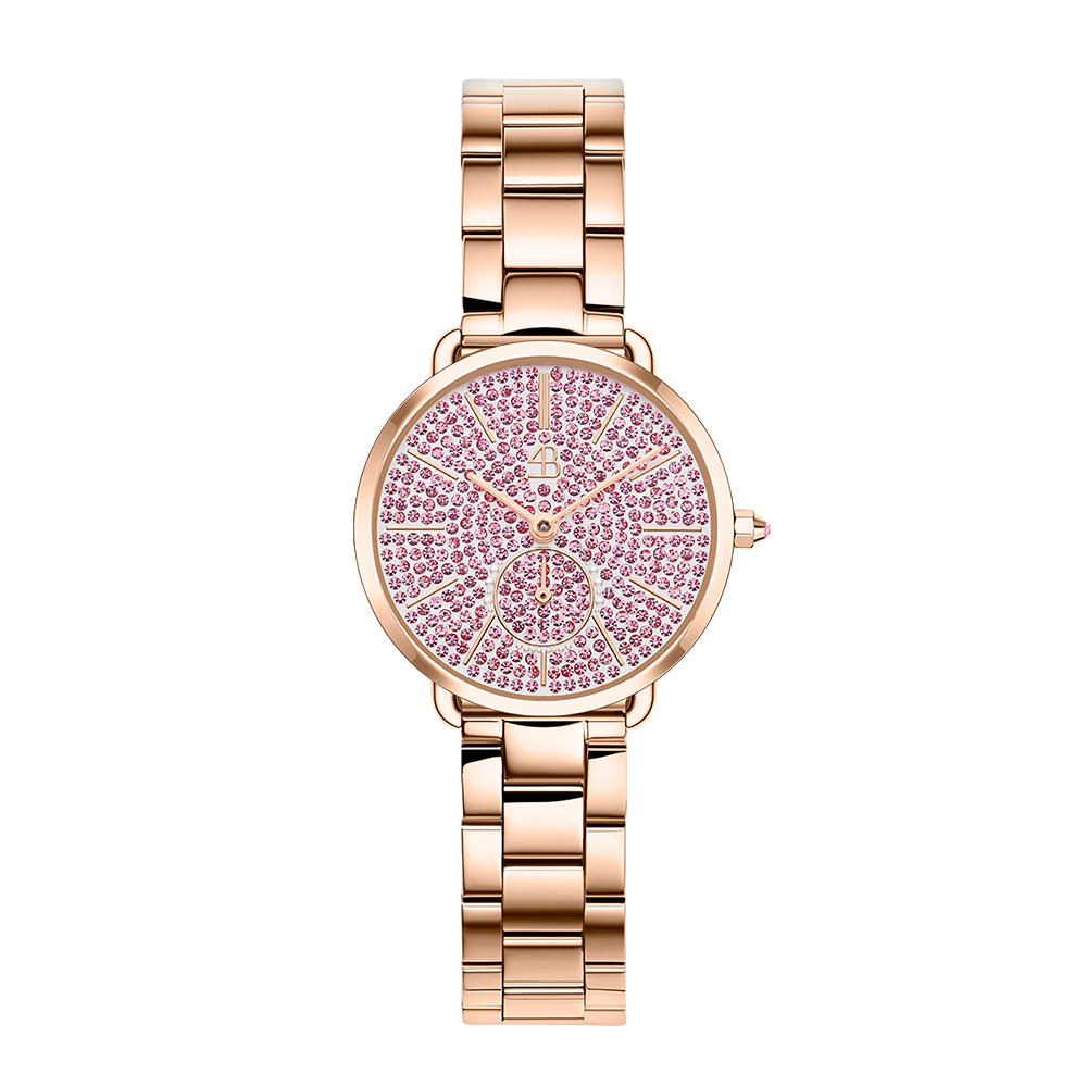 Lucky Star 28mm Pink Crystal Dial Rosegold Bracelet Watch