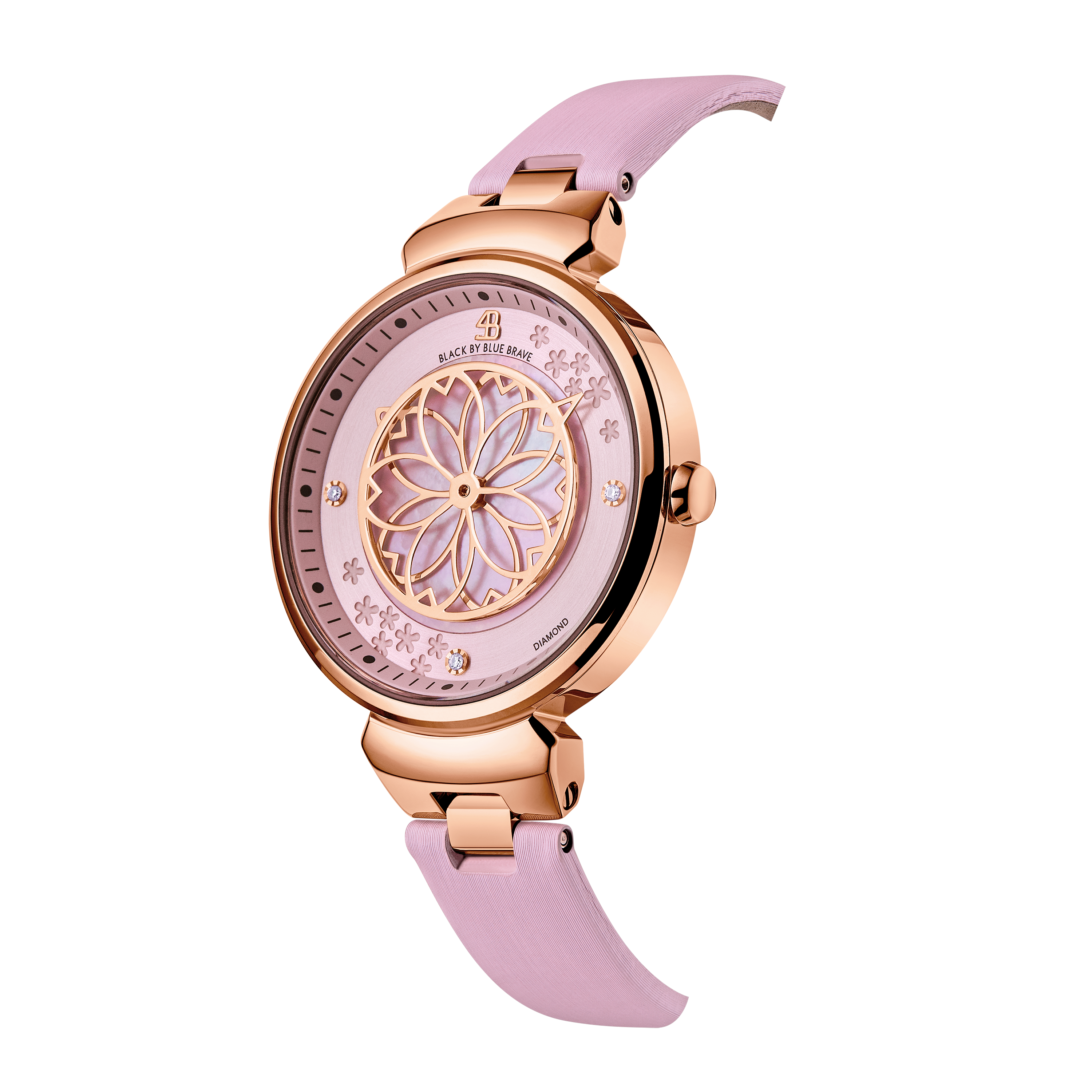 Pink Cherry Blossom Watch With Flower Ceramic Jewelleries (Ring, Necklace and Bracelet)