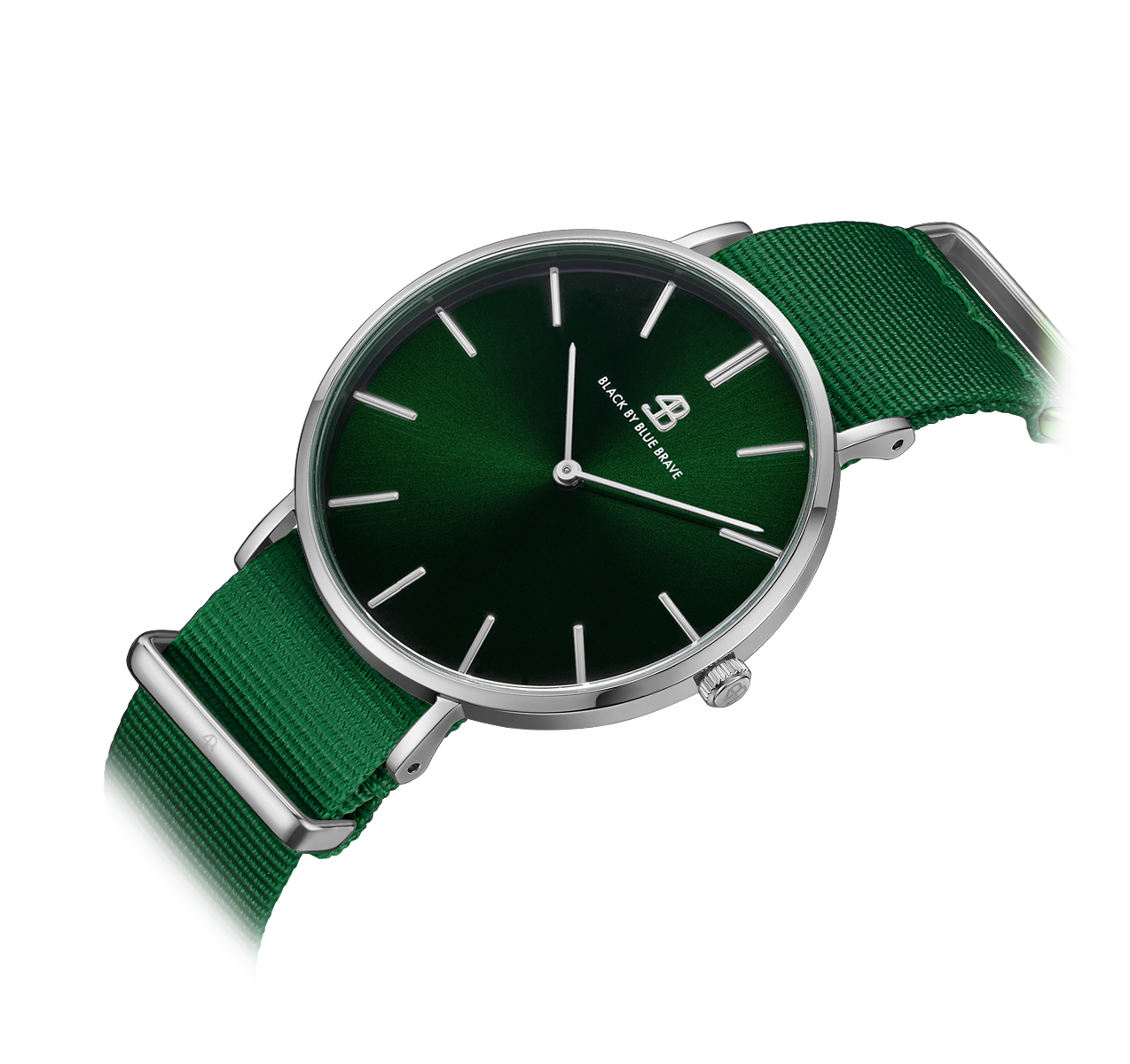 Classic 36mm/40mm Green Dial Silver Case Green Nylon Strap Watch