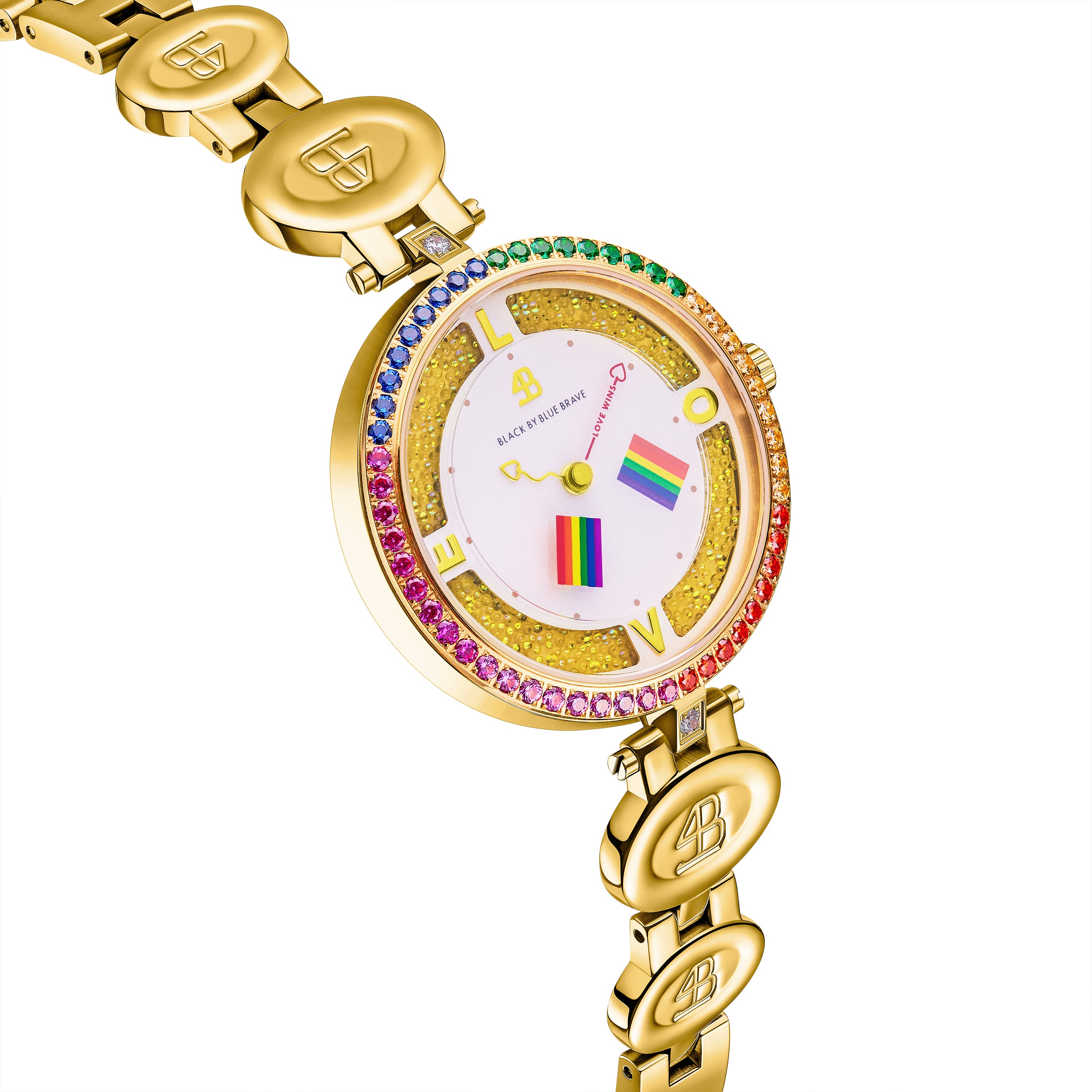 Gold Love Wins 2024 Watch with Clover Necklace