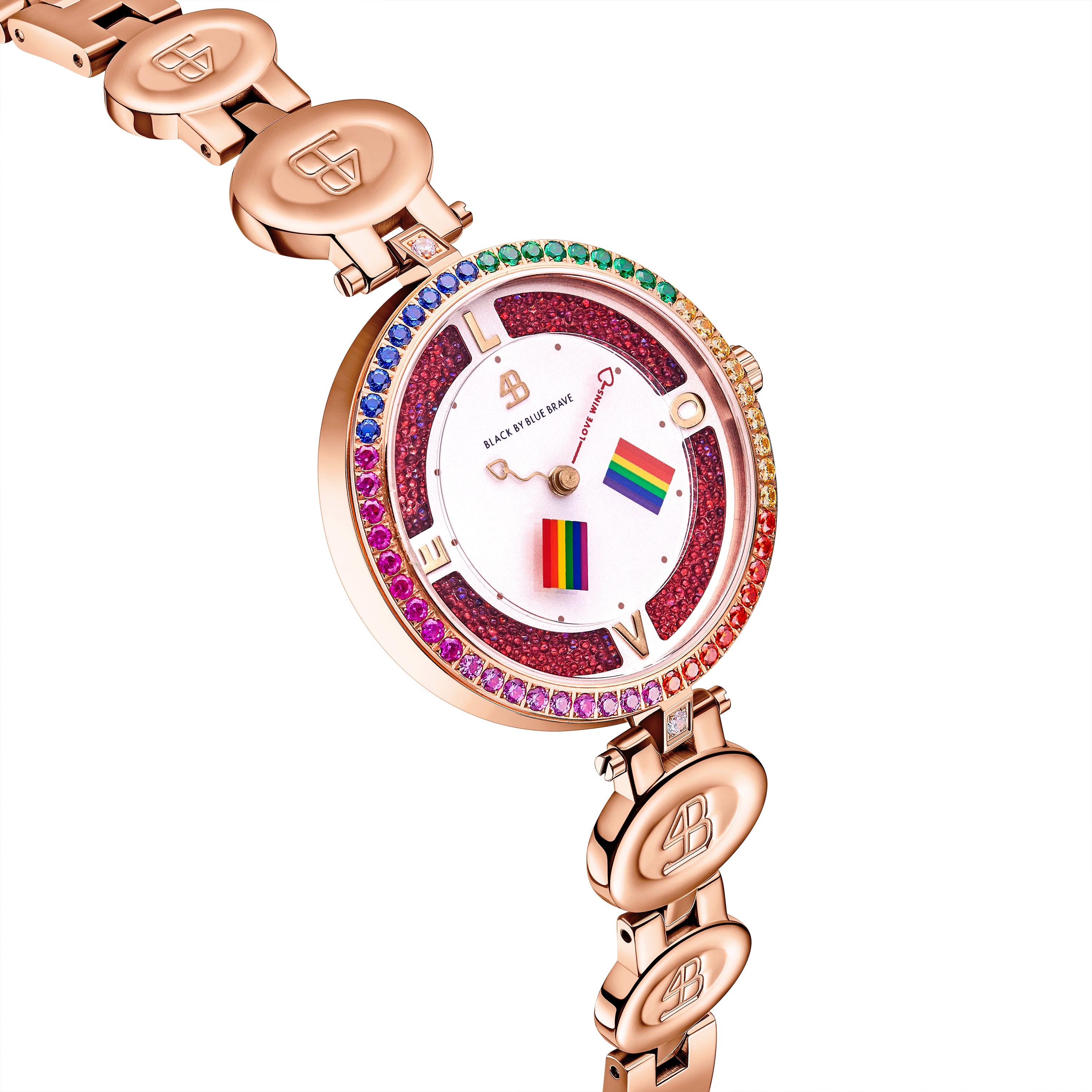 ROSEGOLD LOVE WINS 2024 WATCH WITH CLOVER BRACELET