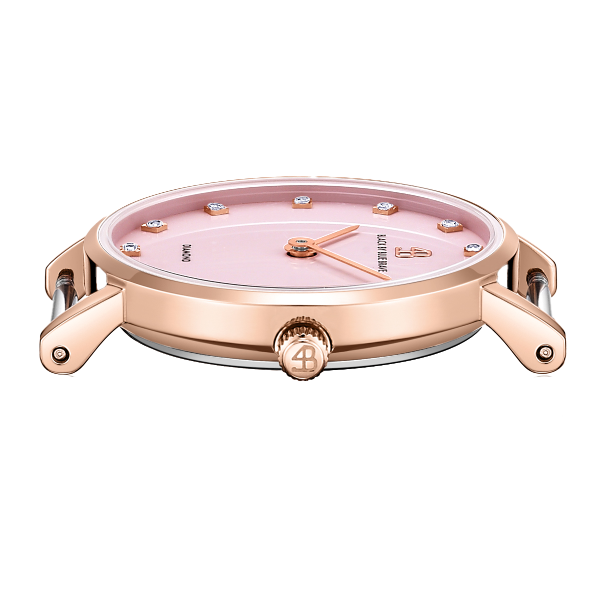 Diamond in the Hand 26mm Pink Dial Genuine Diamond Markers Nylon Strap Watch