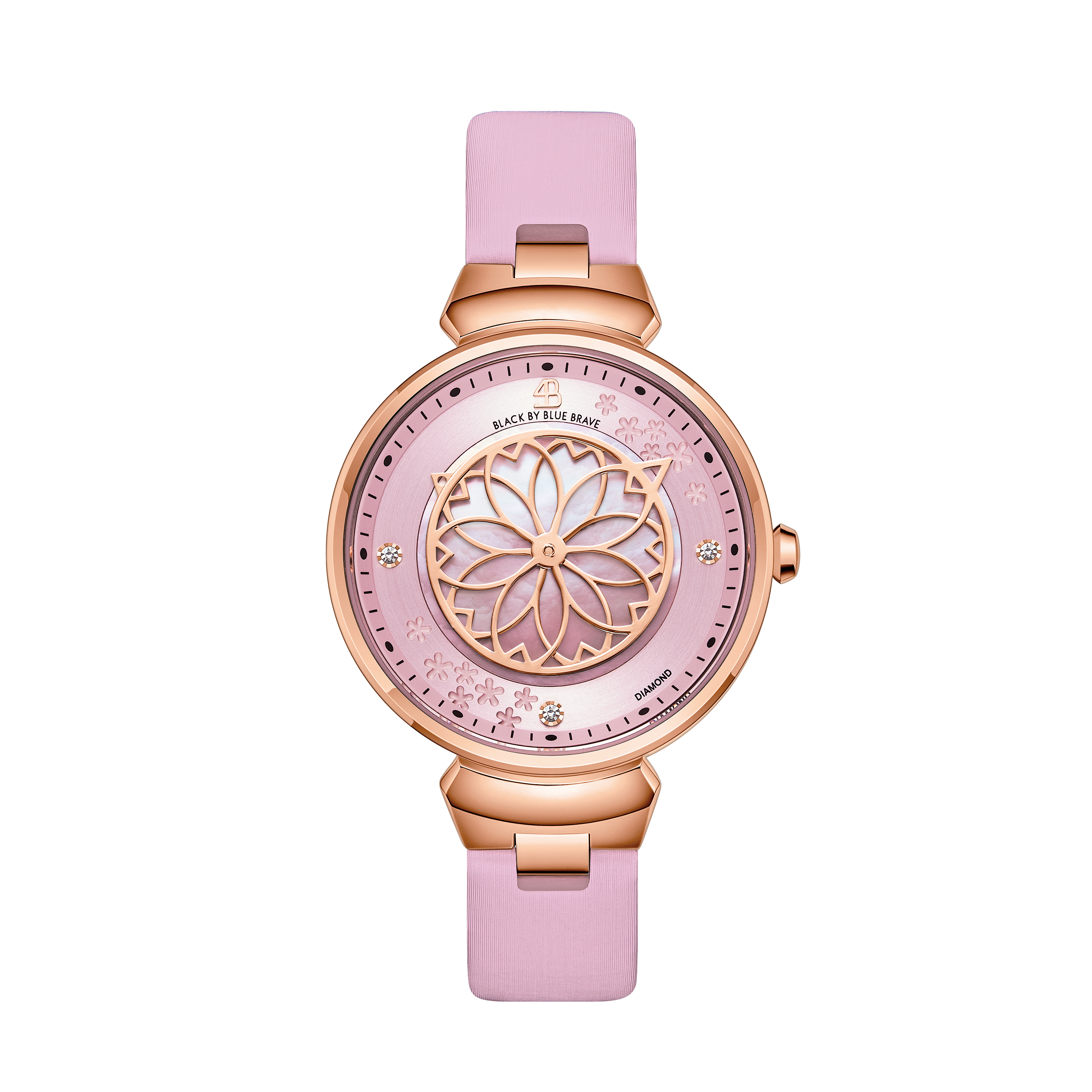 Pink Cherry Blossom Watch With Flower Ceramic  Jewelleries（Earrings & Bracelet & Necklace）