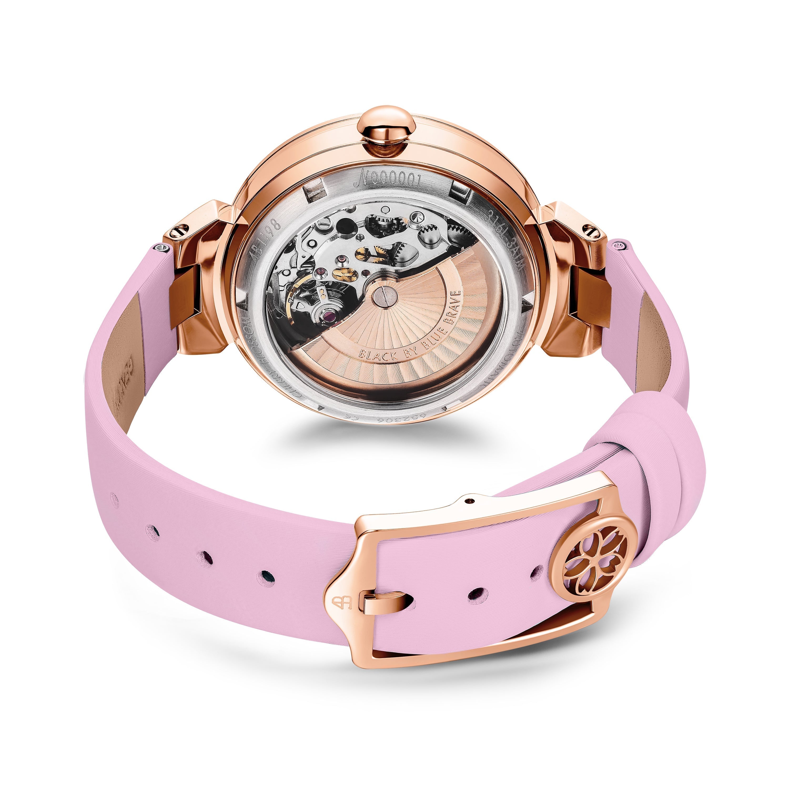 Pink Cherry Blossom 36mm Automatic Watch & Flower Ceramic  Jewelleries（Earrings & Bracelet & Necklace）