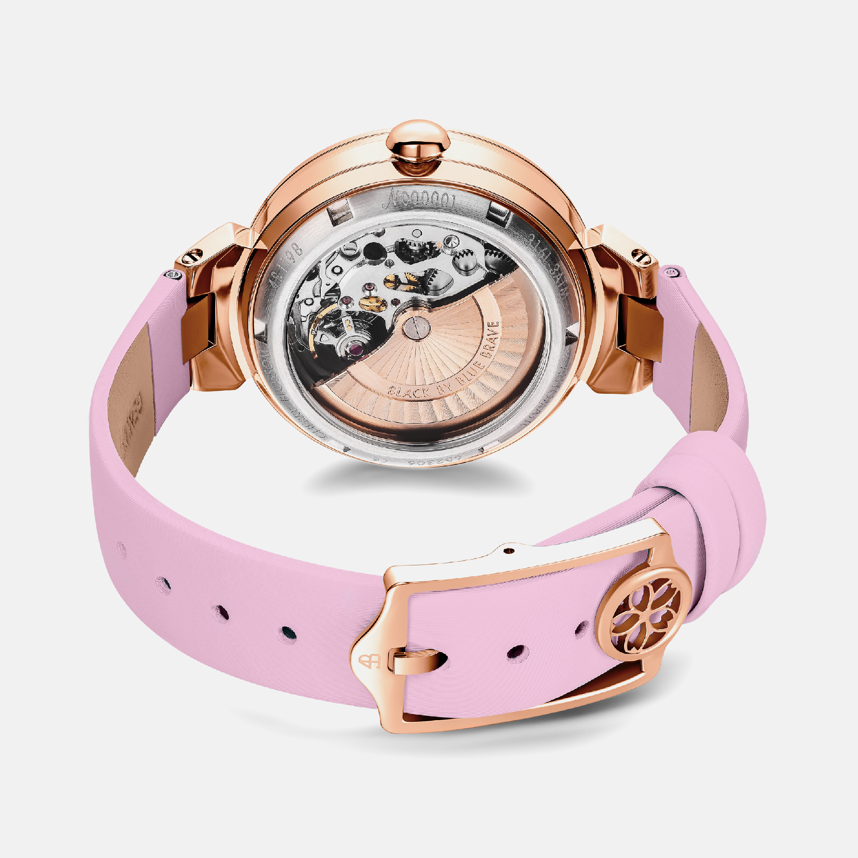 PINK CHERRY BLOSSOM 36MM AUTOMATIC WATCH & ROSEGOLD BRACELET & PINK CERAMIC