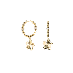 Cherry Blossom Gleam Sakura Gold Earrings (18K Gold Plated)