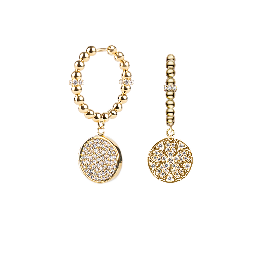 Cherry Blossom Symphony Sakura Gold Baby's Breath Earrings (18K Gold Plated)