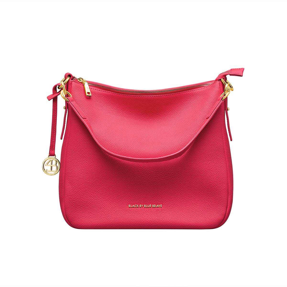 AMK ROSE RED LEATHER HANDBAG - BLACK BY BLUE BRAVE