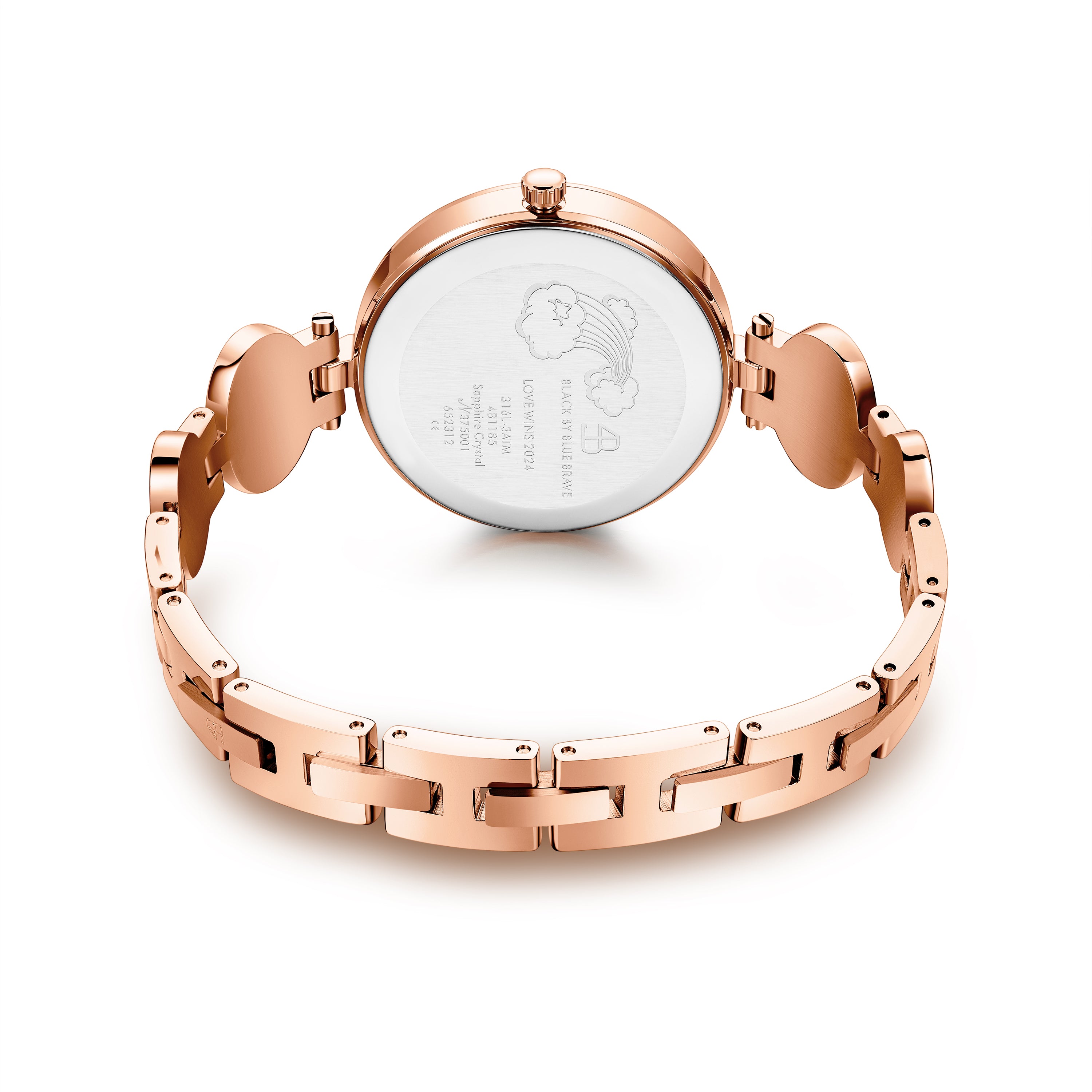 Rosegold Love Wins 2024 Watch with Clover Necklace
