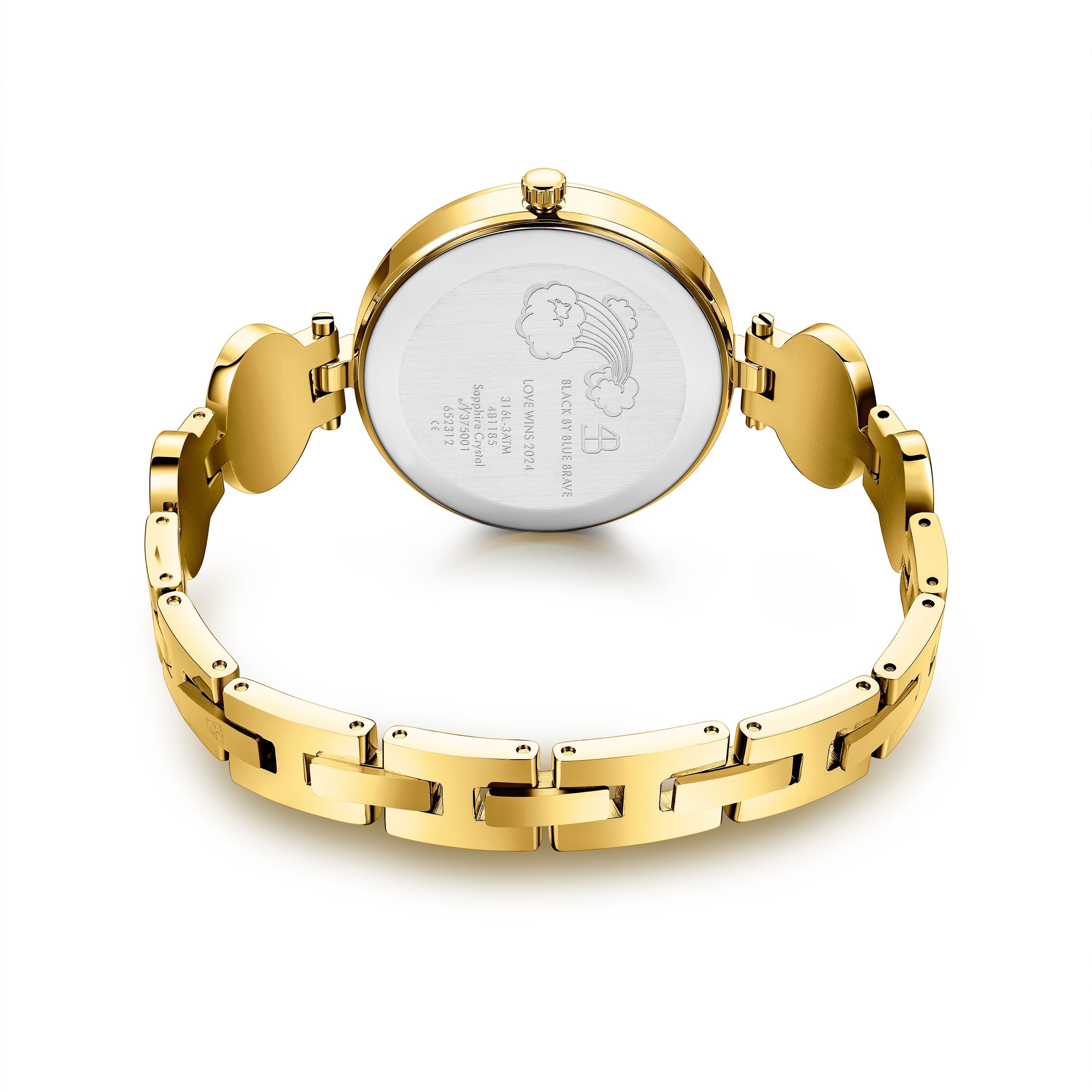 Gold Love Wins 2024 Watch with Clover Necklace