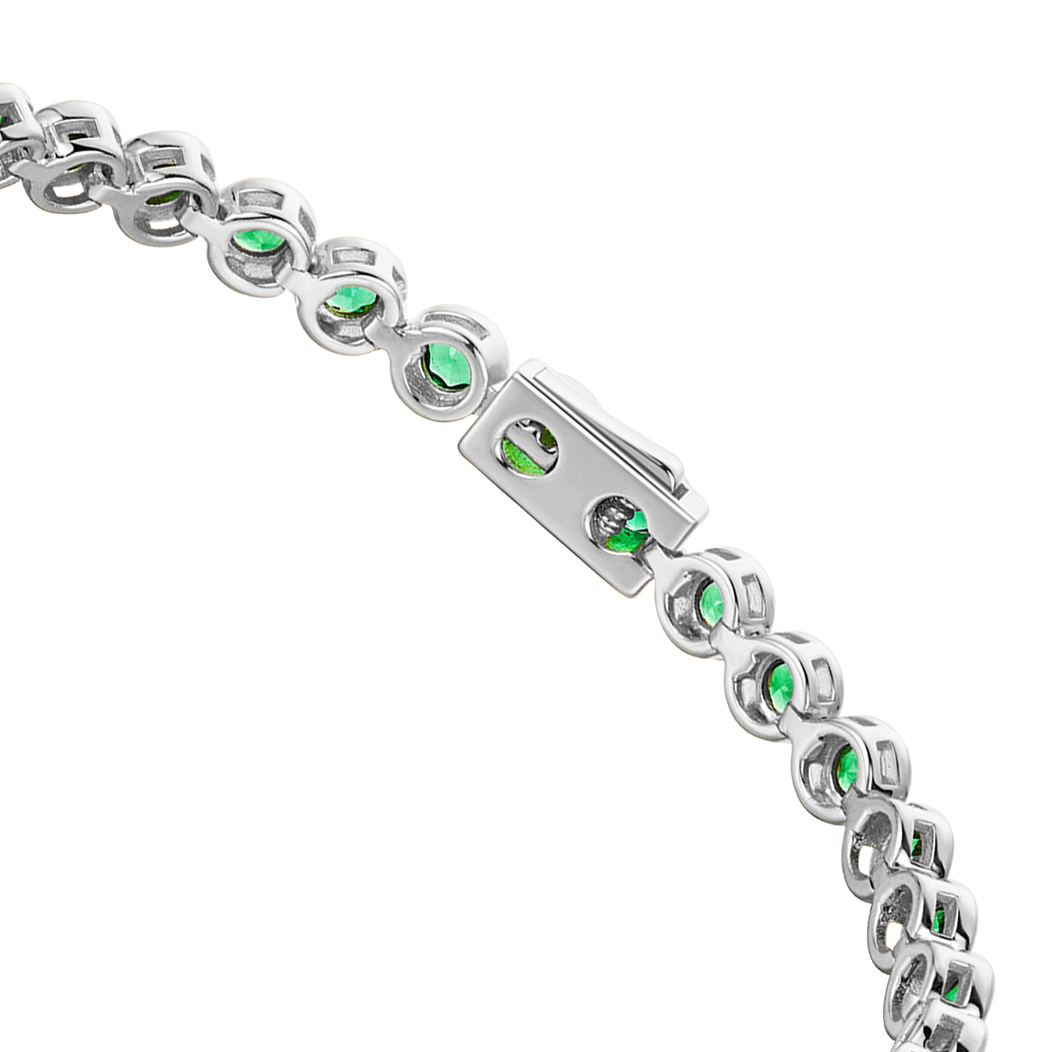 Love Wins Green Cubic Zirconia Tennis Bracelet (Sterling Sliver, Platinum Plated)