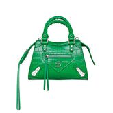 313 4B GREEN SMALL LEATHER HANDBAG (LIMITED EDITION) - BLACK BY BLUE BRAVE