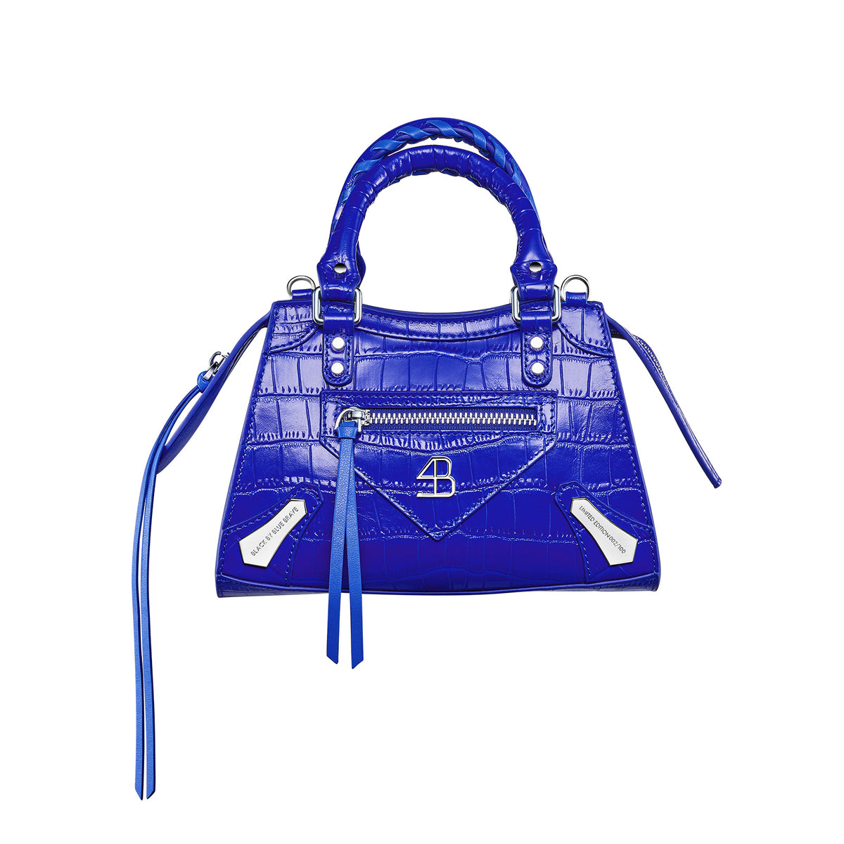 313 BLUE SMALL LEATHER HANDBAG (LIMITED EDITION) - BLACK BY BLUE BRAVE