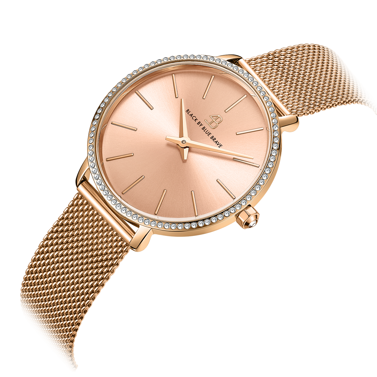 Shine Classic 32mm Champagne Dial Rosegold Meshband Watch