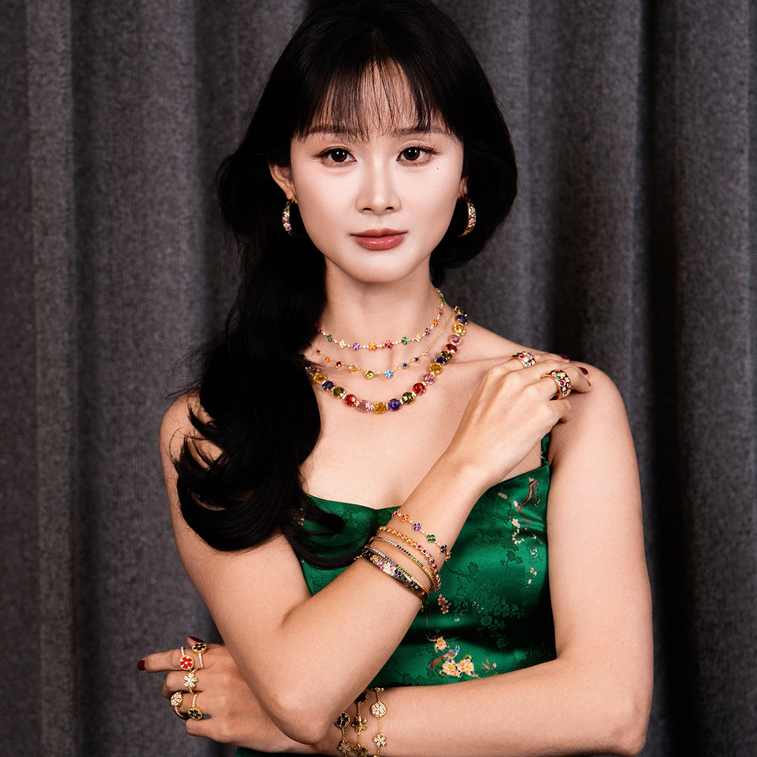 Love Wins Rainbow Zirconia Tennis Gold Necklace Sterling Sliver Gold Plated