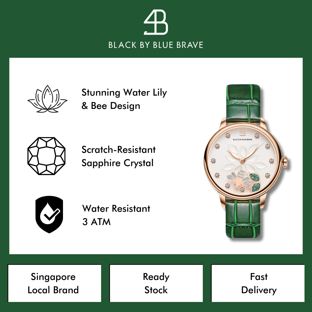 WATER LILY WATCH (WHITE) - BLACK BY BLUE BRAVE