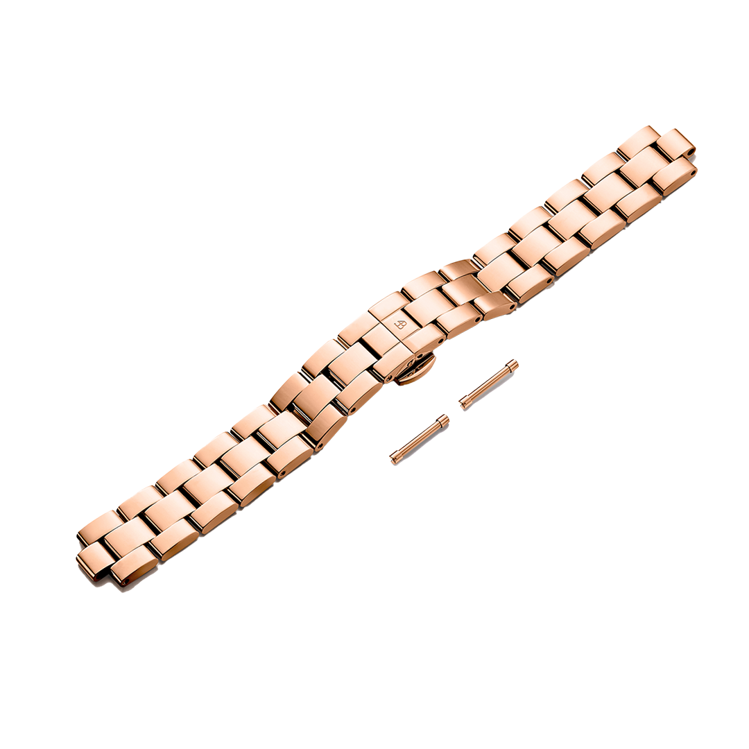 Rose Gold 3-Link Bracelet Strap (with Quick-Release Pins)