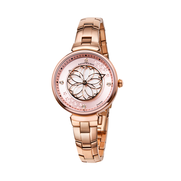 Cherry Blossom Watch | Sakura Petal Hand Rose Gold Bracelet Watch | 4B