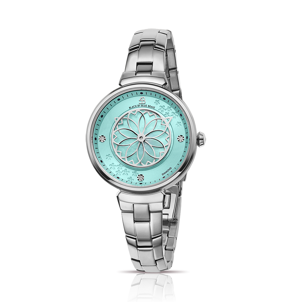 Cherry Blossom Watch | Sakura Petal Hand Silver Bracelet Watch | 4B