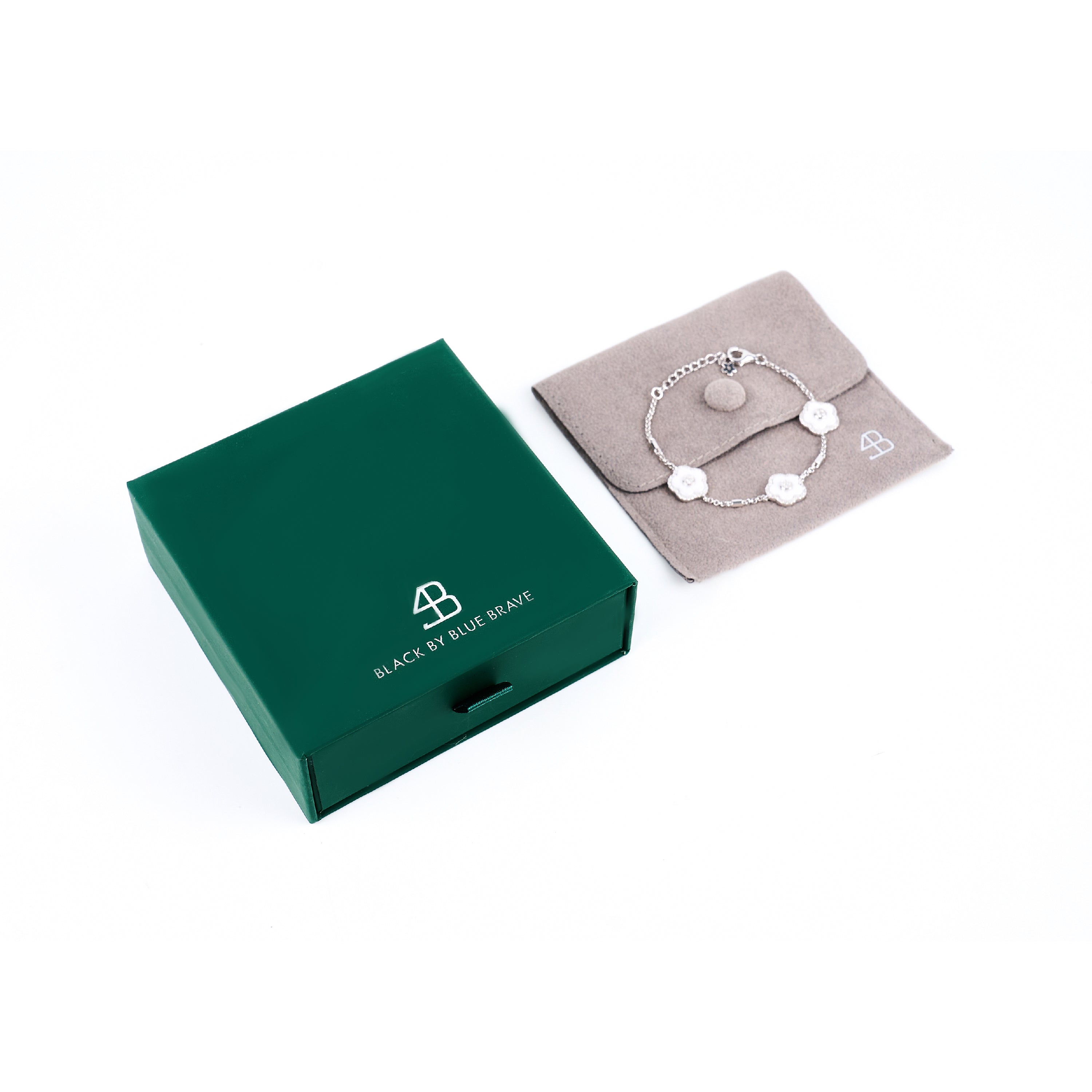 Cherry Blossom Bracelet - Ceramic Flower Silver Bracelet