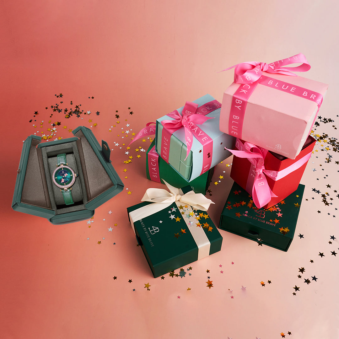 ❤BUHITA❤ Green Butterfly Lovers Watch With Love Heart Malachite Bracelet