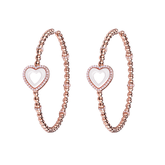 Love Heart White Ceramic Earrings 18K Rose Gold Plated 45mm