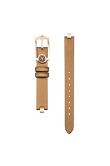 Cherry Blososm Brown Leather Watch Strap With Rose Gold Buckle