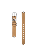 Cherry Blososm Brown Leather Watch Strap With Silver Buckle