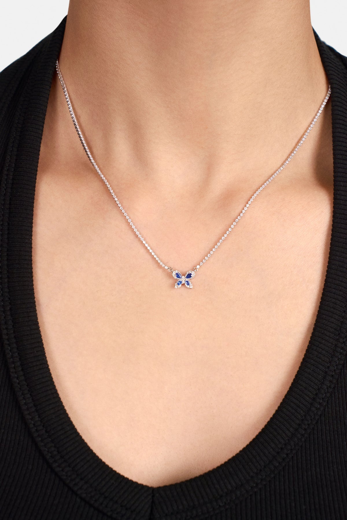 Butterfly Garden Necklace Silver