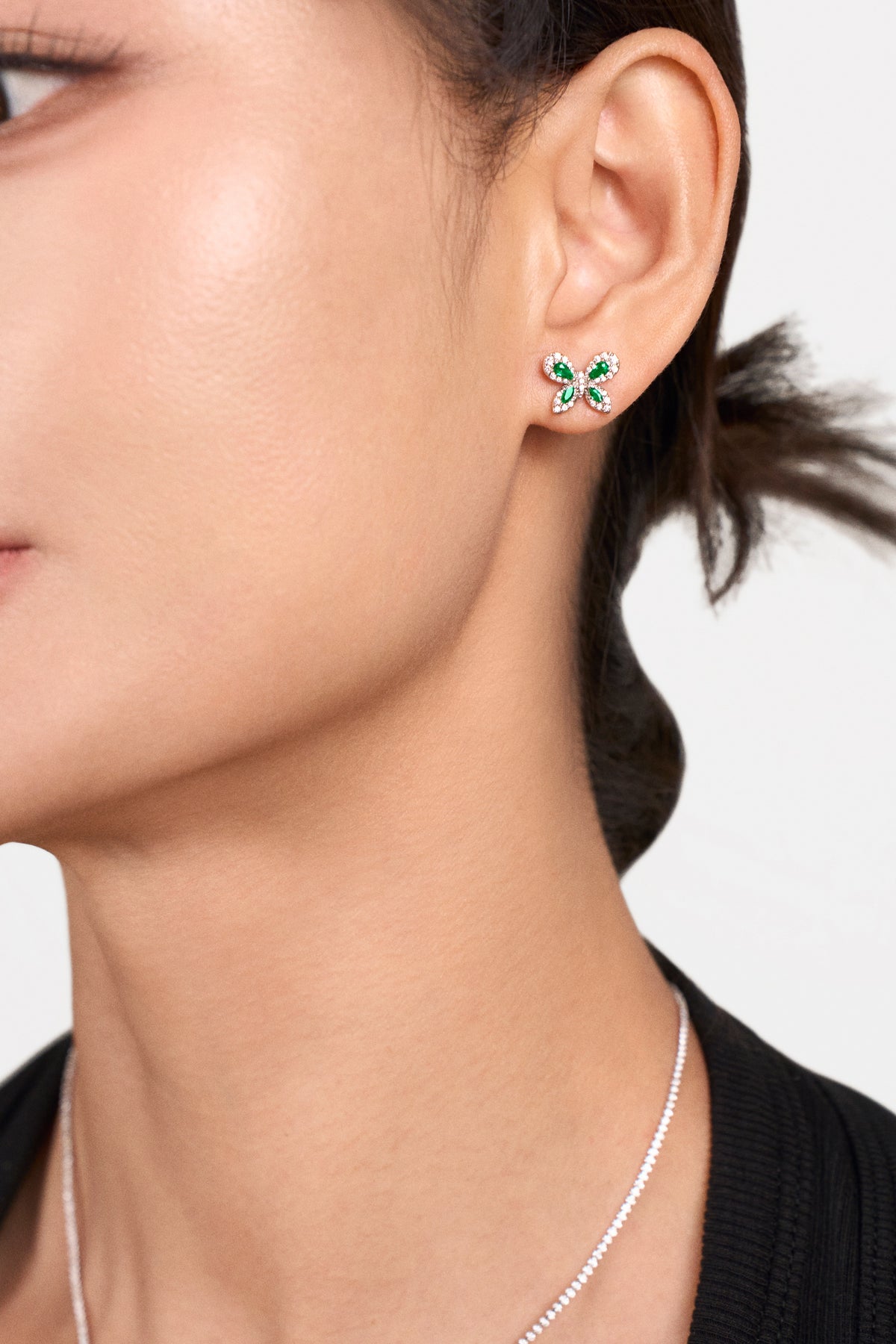 Butterfly Garden Stud Earrings Silver