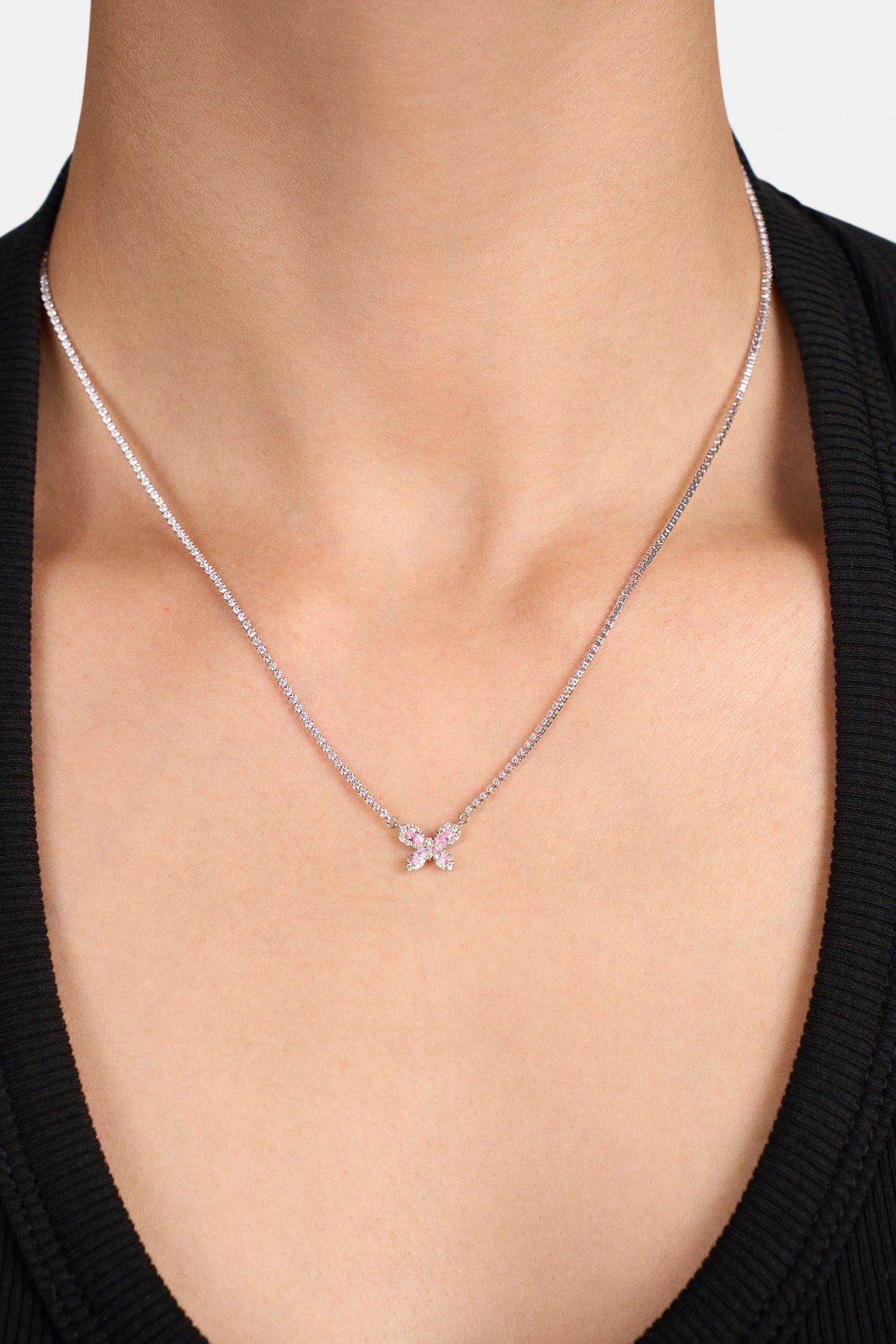 Butterfly Garden Necklace Silver
