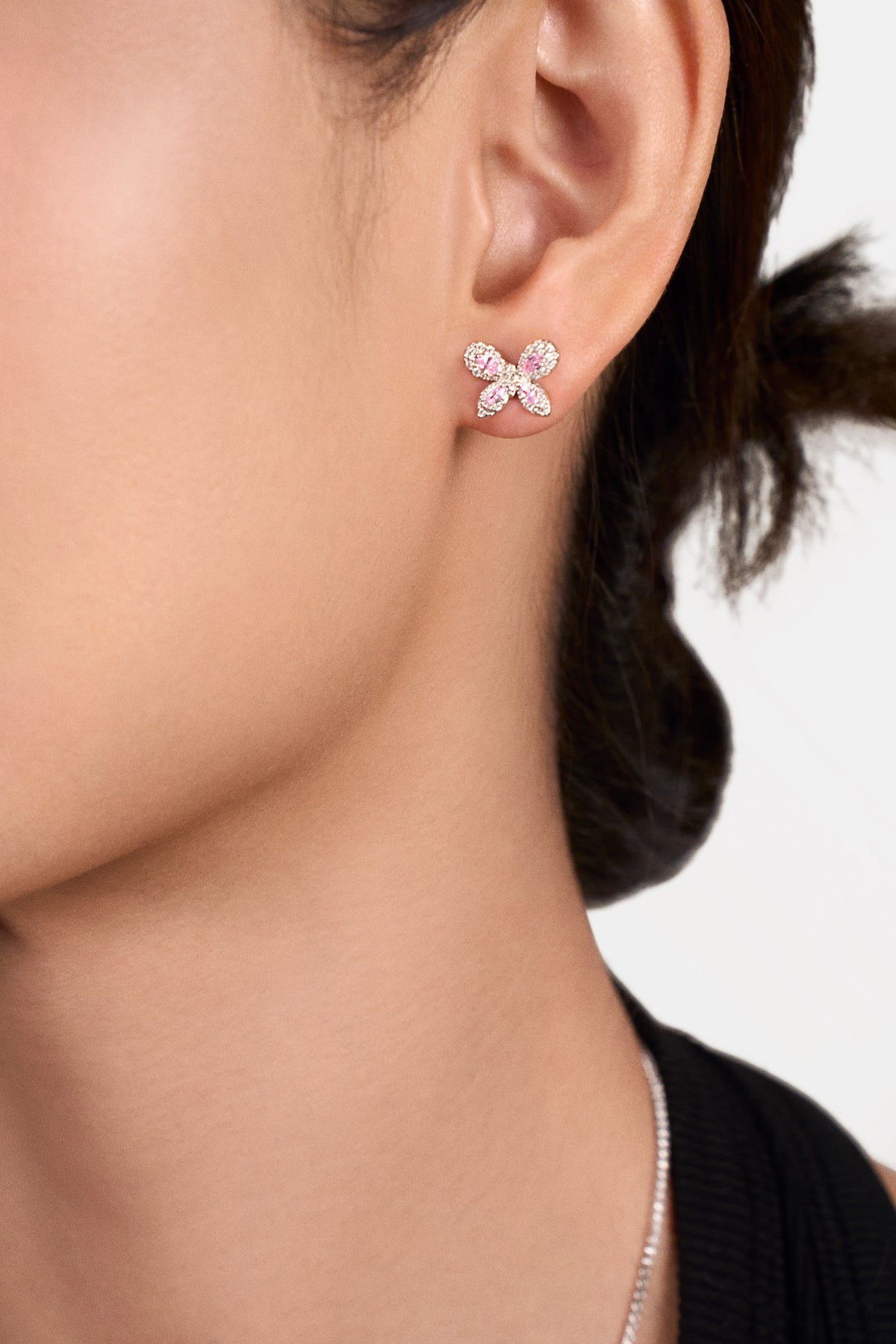 Butterfly Garden Stud Earrings Silver