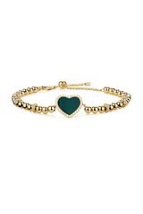 Liebesherz Malachit Armband 18K vergoldet