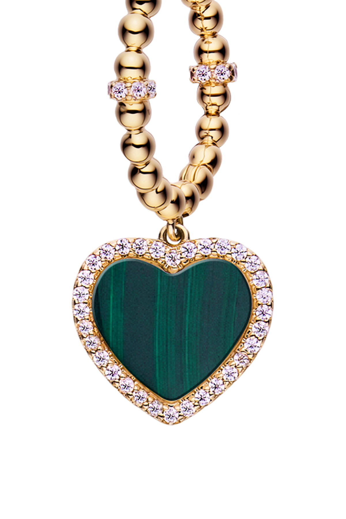 Butterfly Heart Malachite Earrings Gold