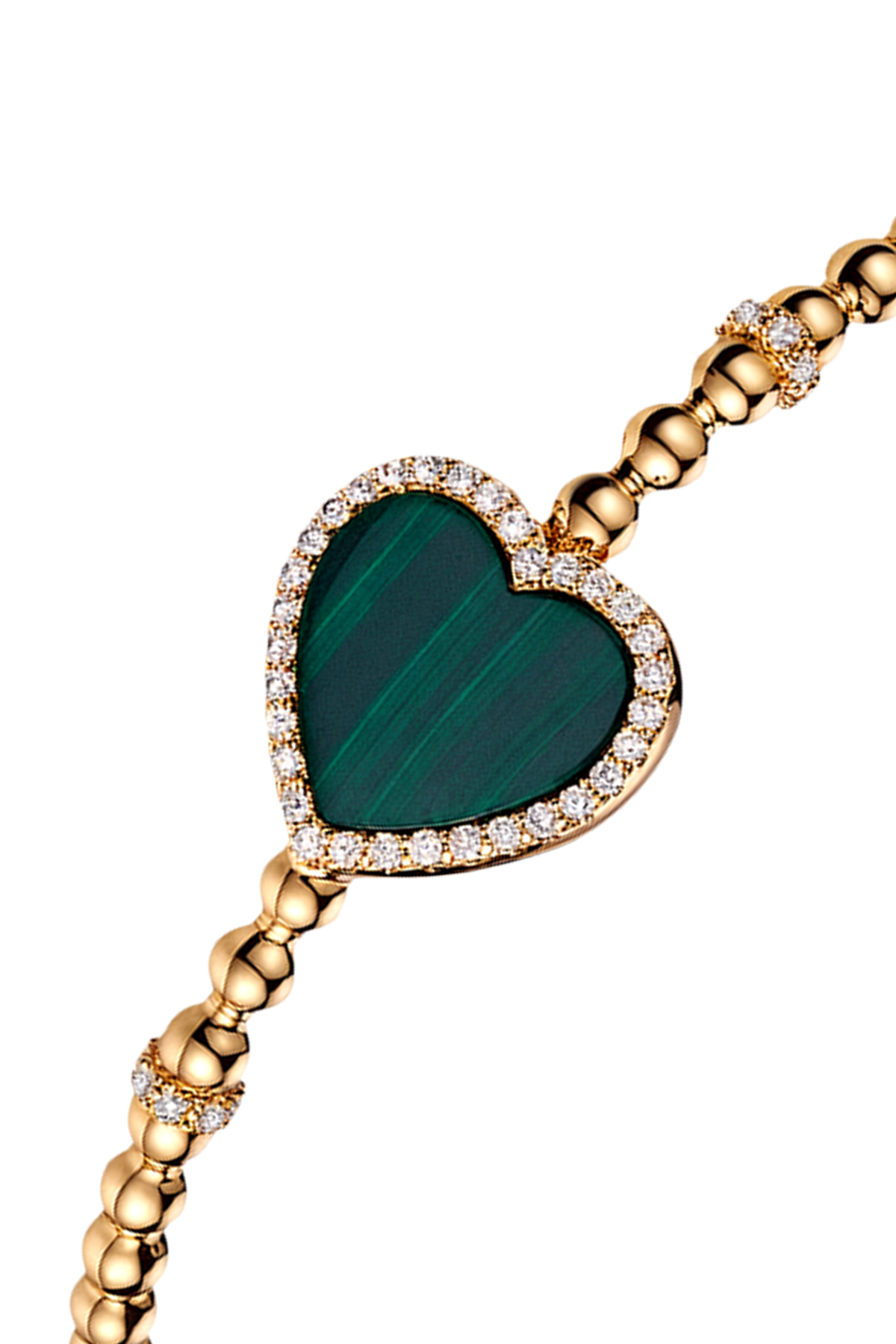 Butterfly Heart Malachite Earrings Gold