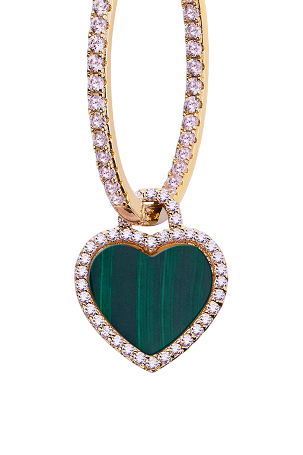 Butterfly Heart Malachite Earrings Gold