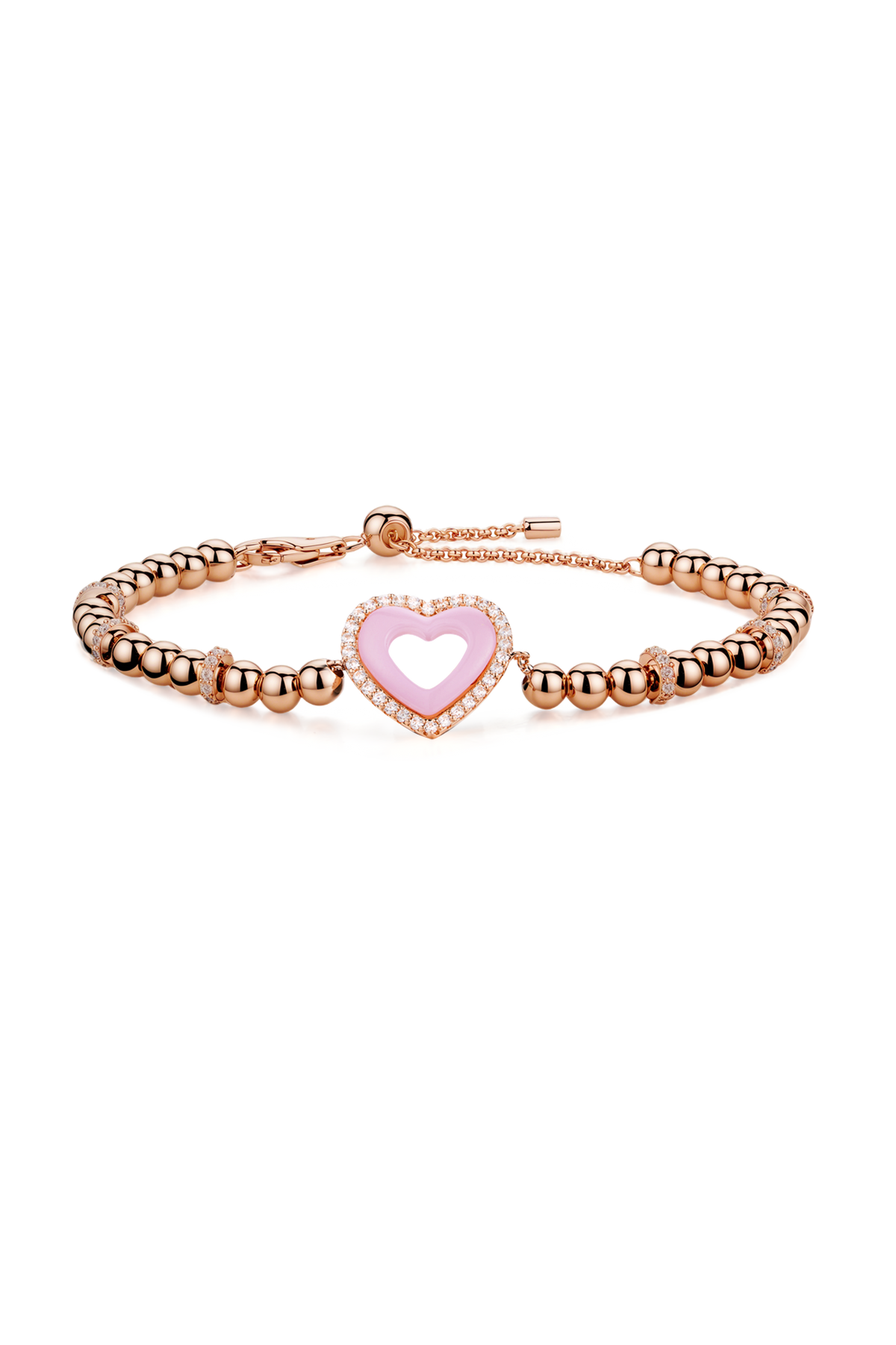 Butterfly Heart Ceramic Bracelet Rose Gold